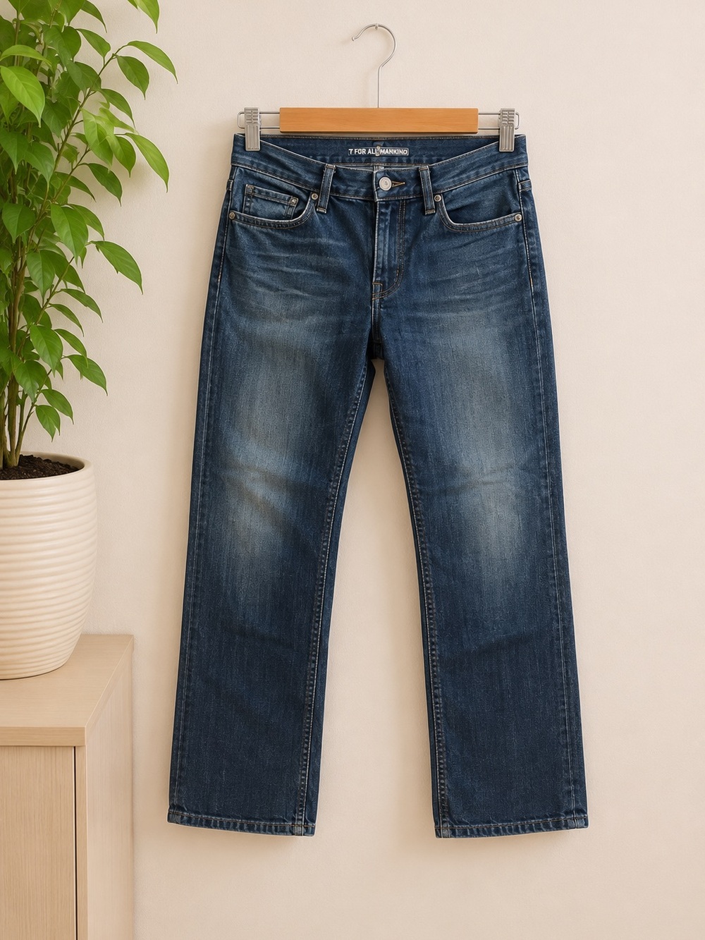 7 For All Mankind Austyn Jeans 30 USA Made Y2K Relaxed Straight Denim Dark Wash